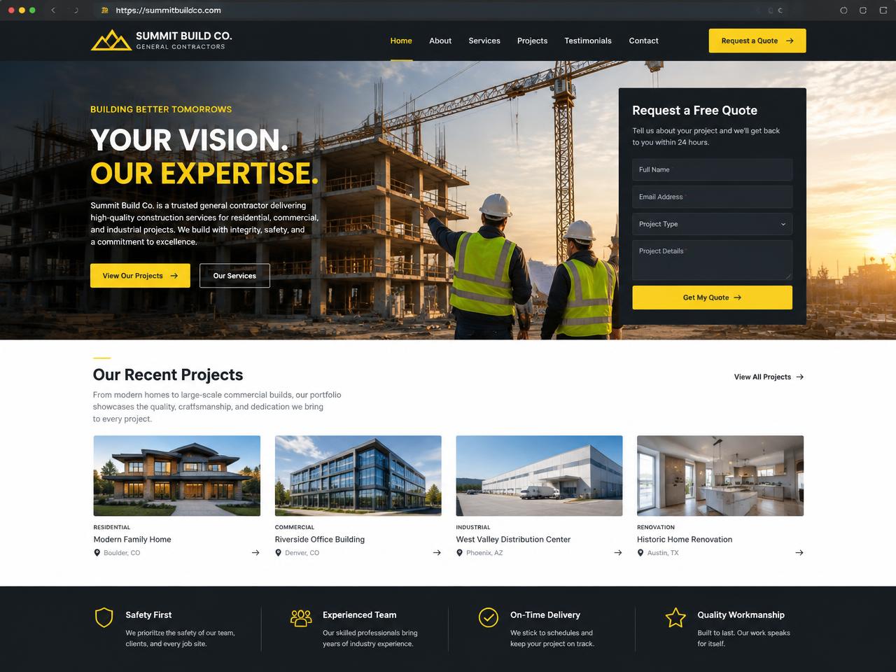 Web de Summit Build Co.