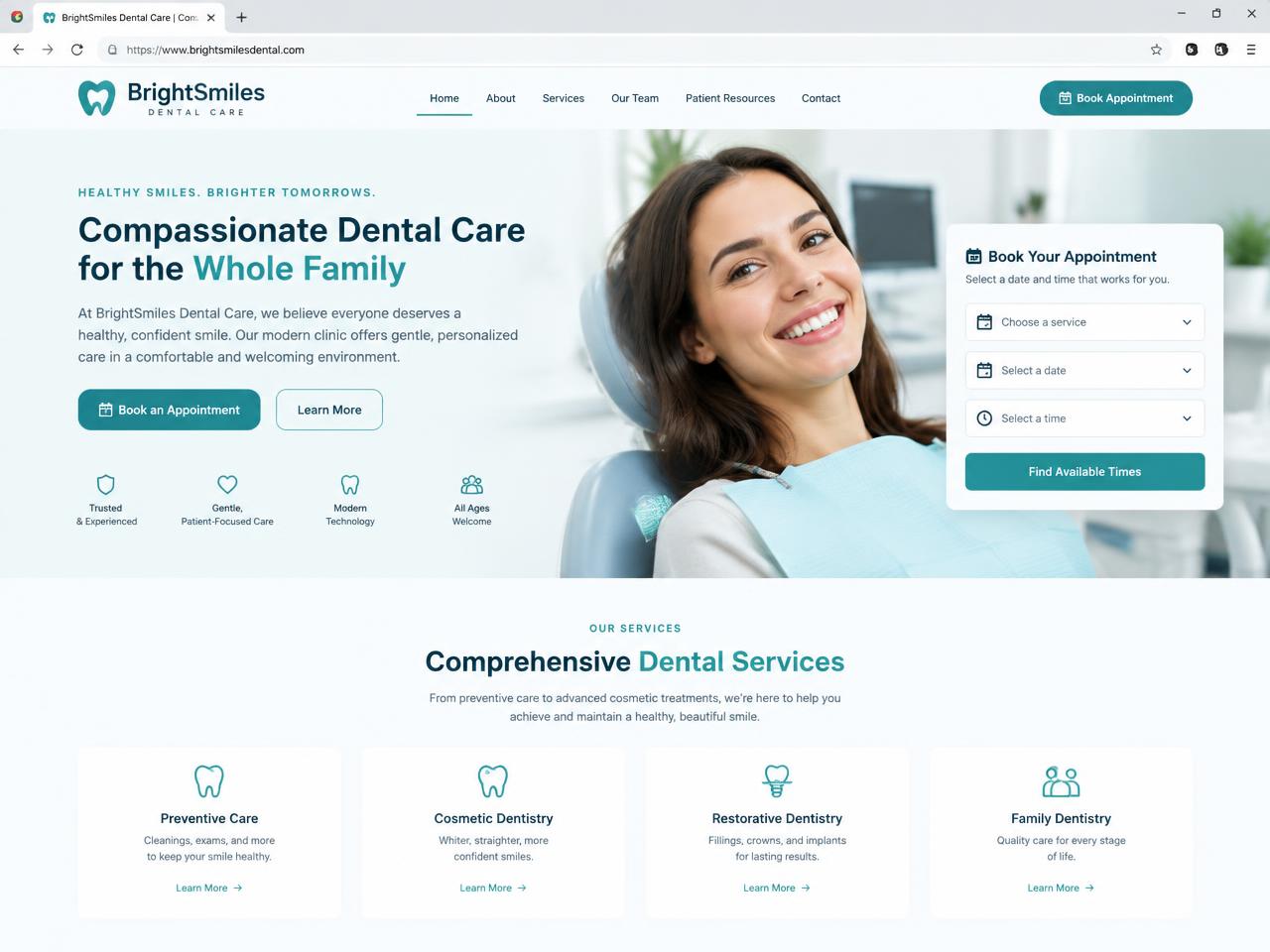 Web de BrightSmiles Dental